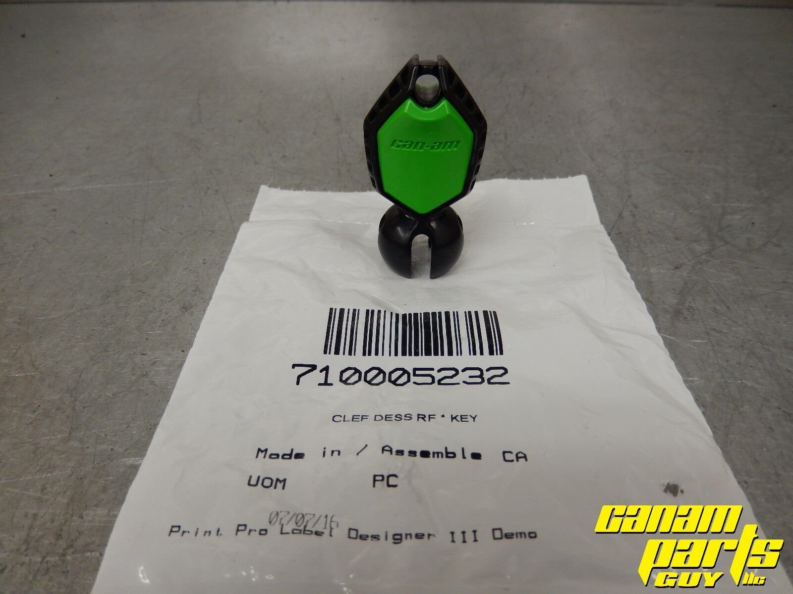 Can Am Maverick X3 Outlander Renegade Green RFID Ball Ignition Key 710005232