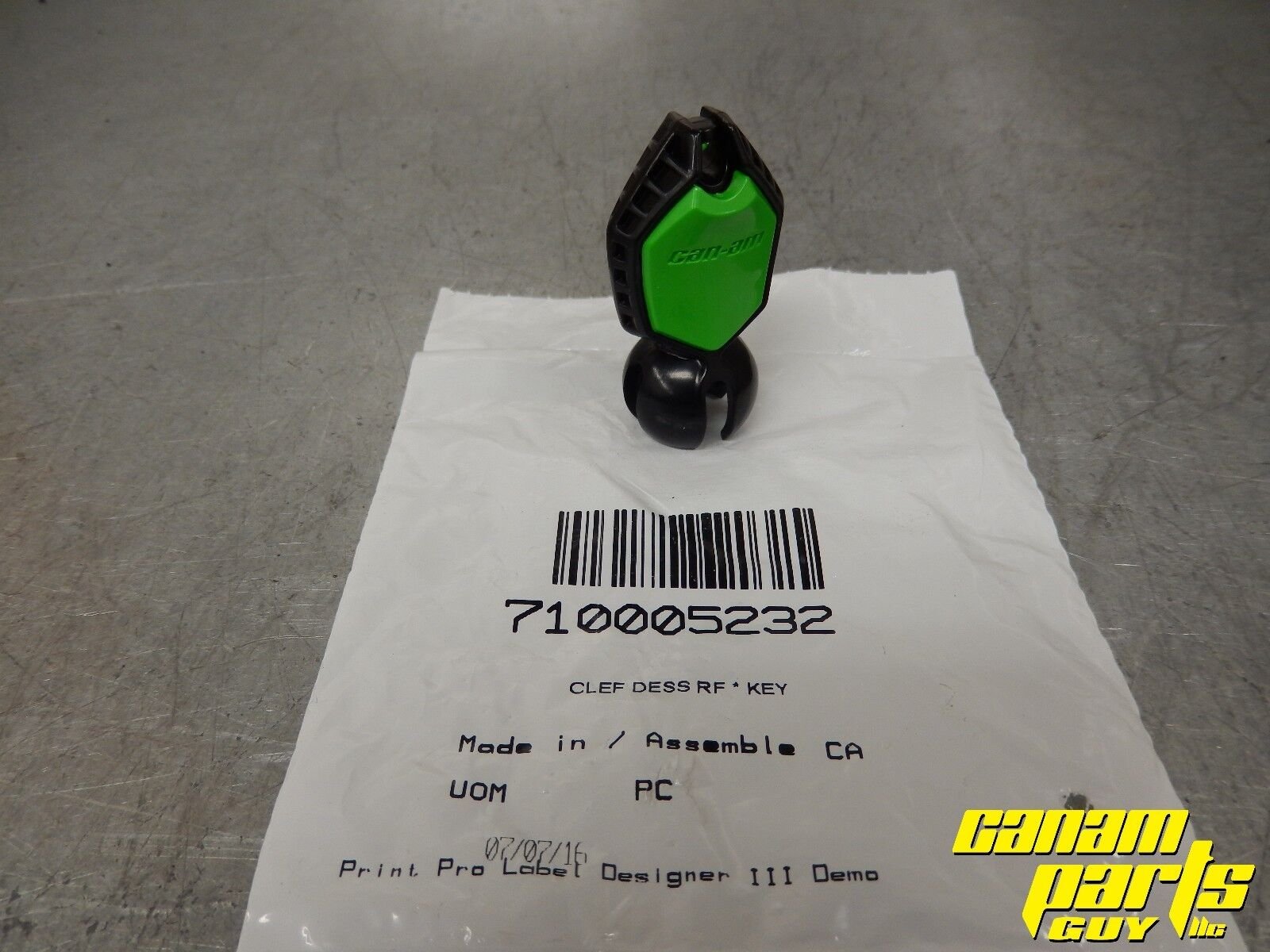 Can Am Maverick X3 Outlander Renegade Green RFID Ball Ignition Key 710005232 - Image 2