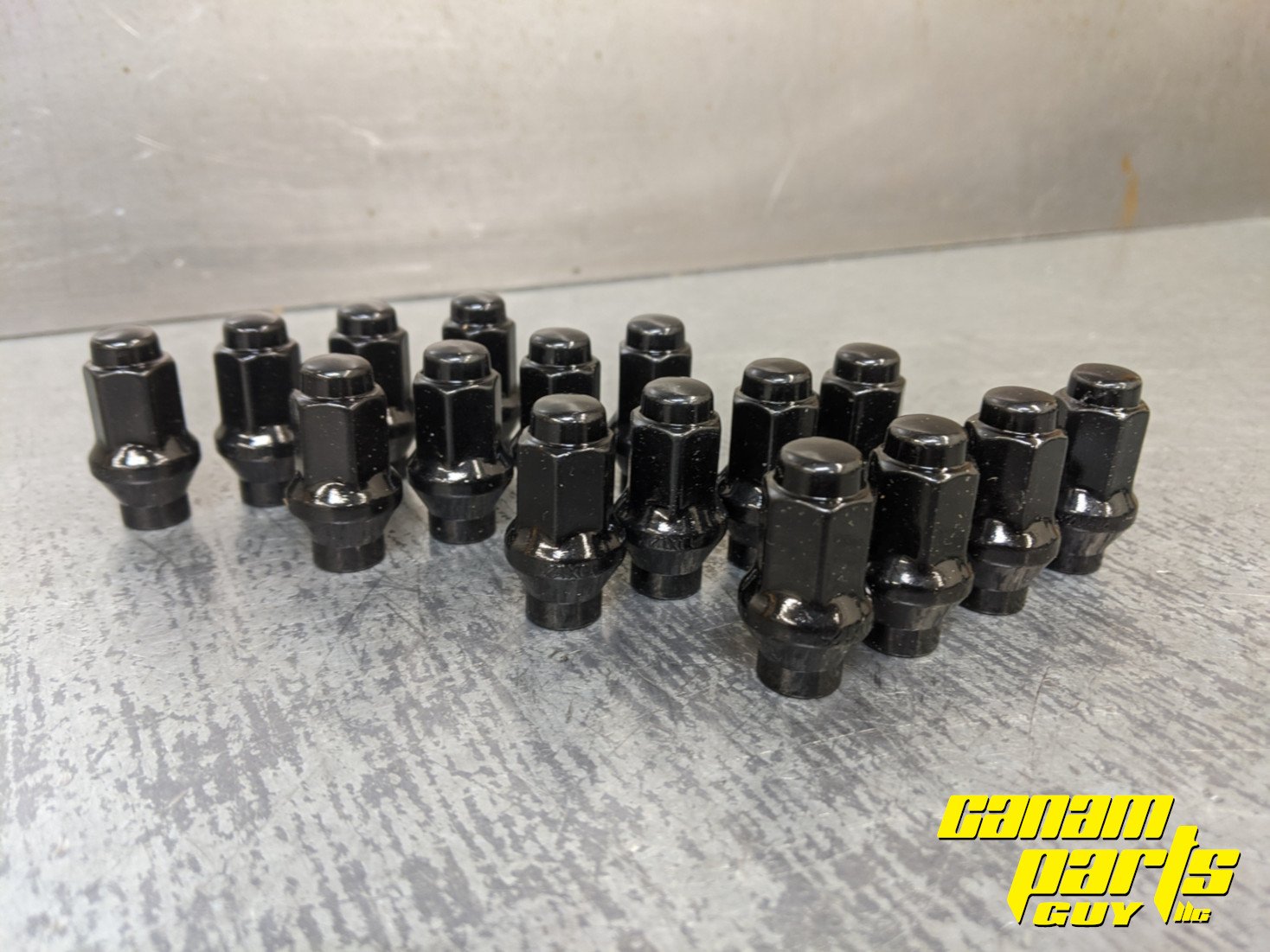 SET OF 16 Black M10 ET Extended Thread Beveled Tapered Lug Nuts