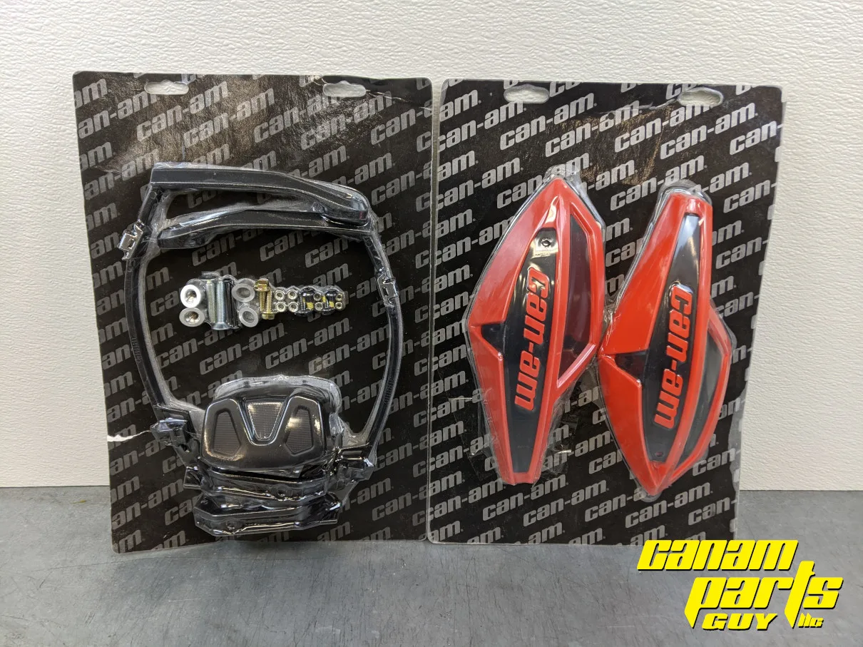 Red Black Wind Deflector Hand Guard Kit w/ Mounting Kit Complete Wrap Around