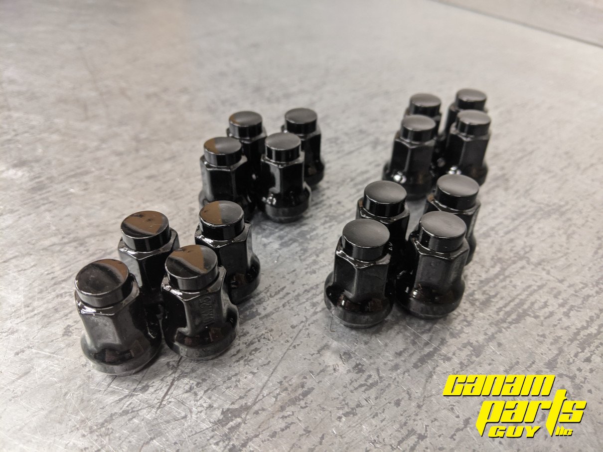 M10 Black Lug Nut Set of 16 14mm head Tapered Seat